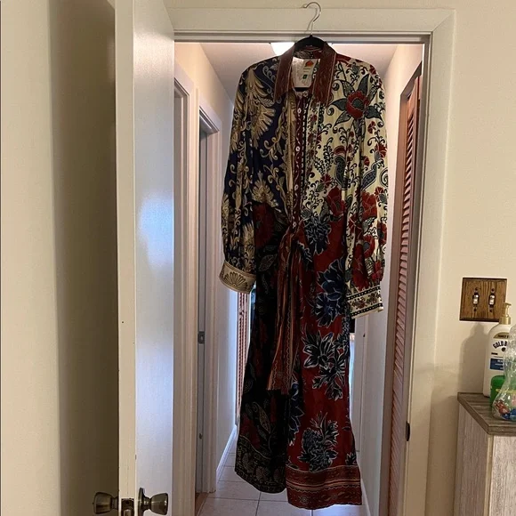 FARM Rio Navy and Maroon Floral Midi Dress - Picture 3 of 17